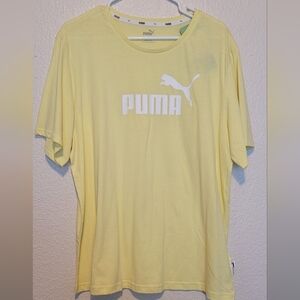 New With Tags Puma Pale Yellow Short Sleeve Tee with White Logo XL